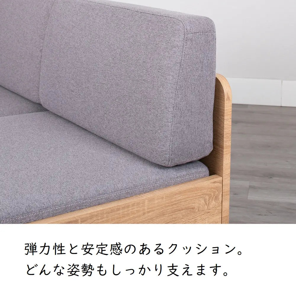 [140幅]２Ｐソファー コンパクトながら奥行きしっかり＋ゆったり 背・座クッションは３色展開【お客様組立】