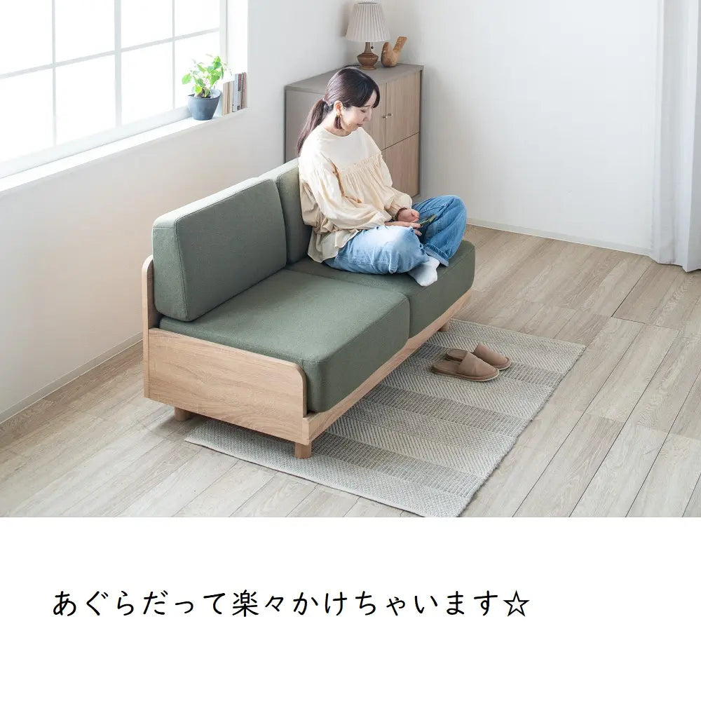 [140幅]２Ｐソファー コンパクトながら奥行きしっかり＋ゆったり 背・座クッションは３色展開【お客様組立】