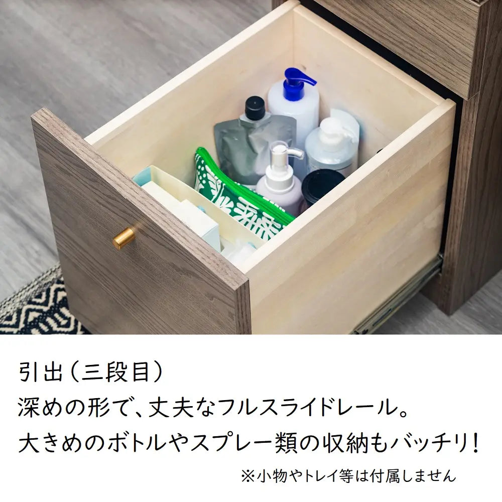 [100幅]ドレッサーデスク  国産 ガラスキャビネット×引き出し収納 ワークデスク兼用可能な多機能デザイン