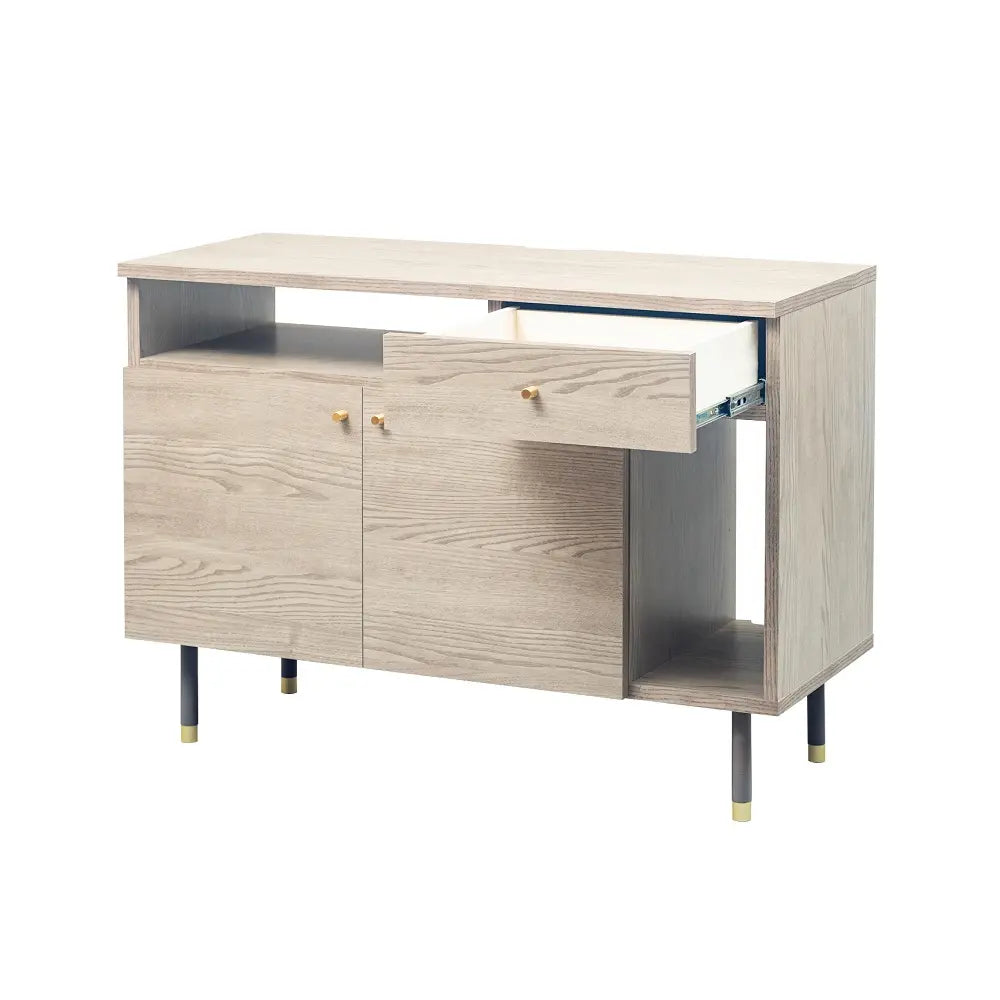 [100幅]ミドルボード  国産 オープン棚×可動棚×引き出し×タップ収納で配線もスッキリ【お客様組立】