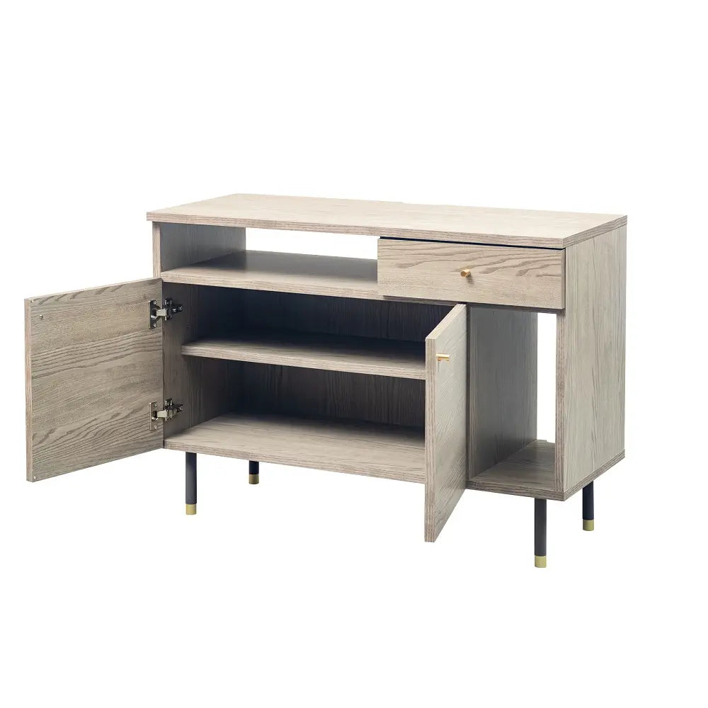 [100幅]ミドルボード  国産 オープン棚×可動棚×引き出し×タップ収納で配線もスッキリ【お客様組立】