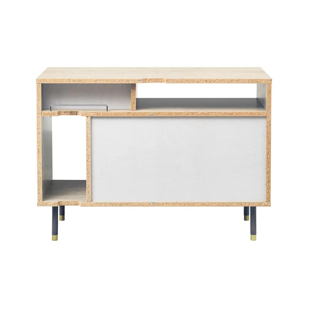 [100幅]ミドルボード  国産 オープン棚×可動棚×引き出し×タップ収納で配線もスッキリ【お客様組立】