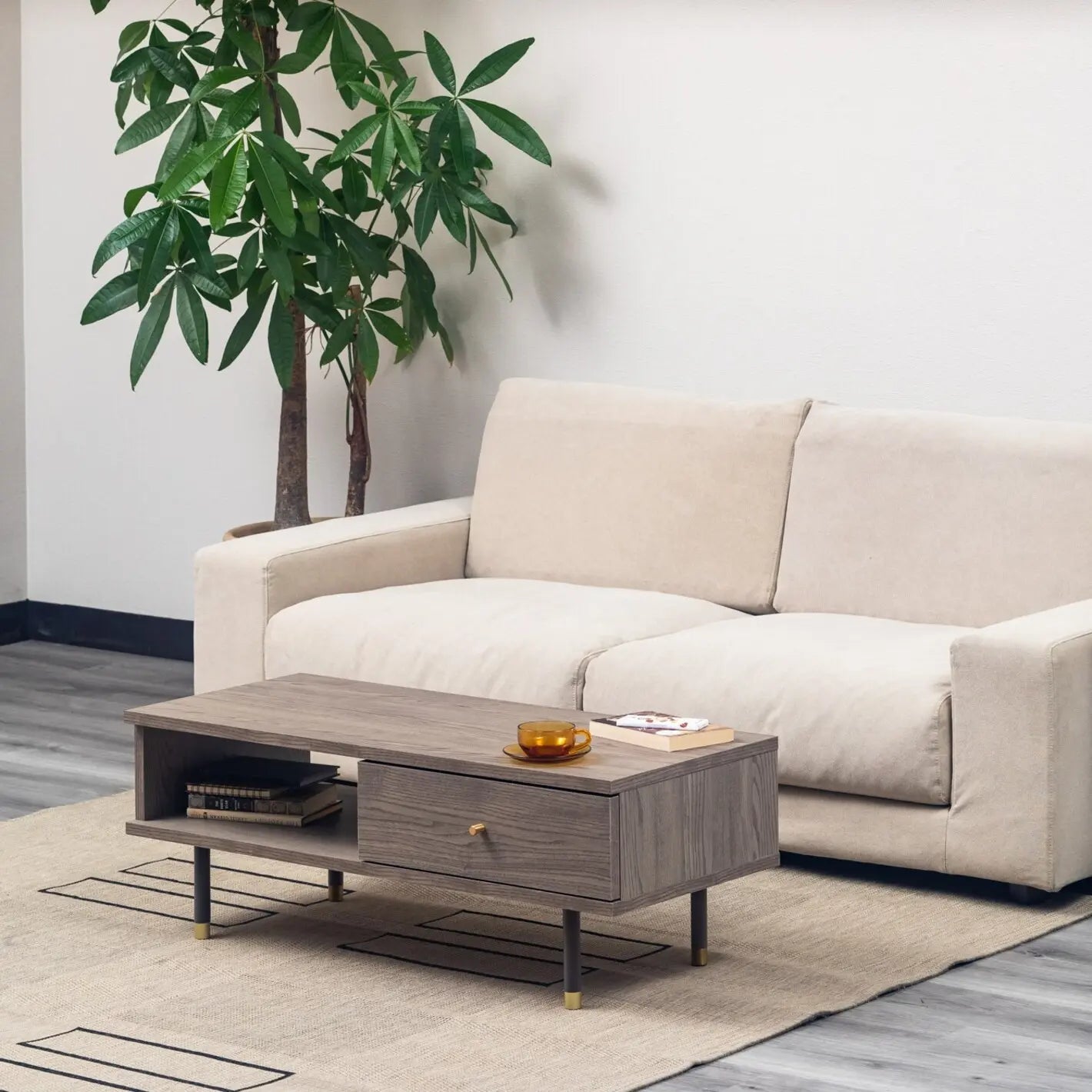 [100幅]テレビボードとしても使える2WAYセンターテーブル 国産 韓国風×シンプル・スタイリッシュ【お客様組立】