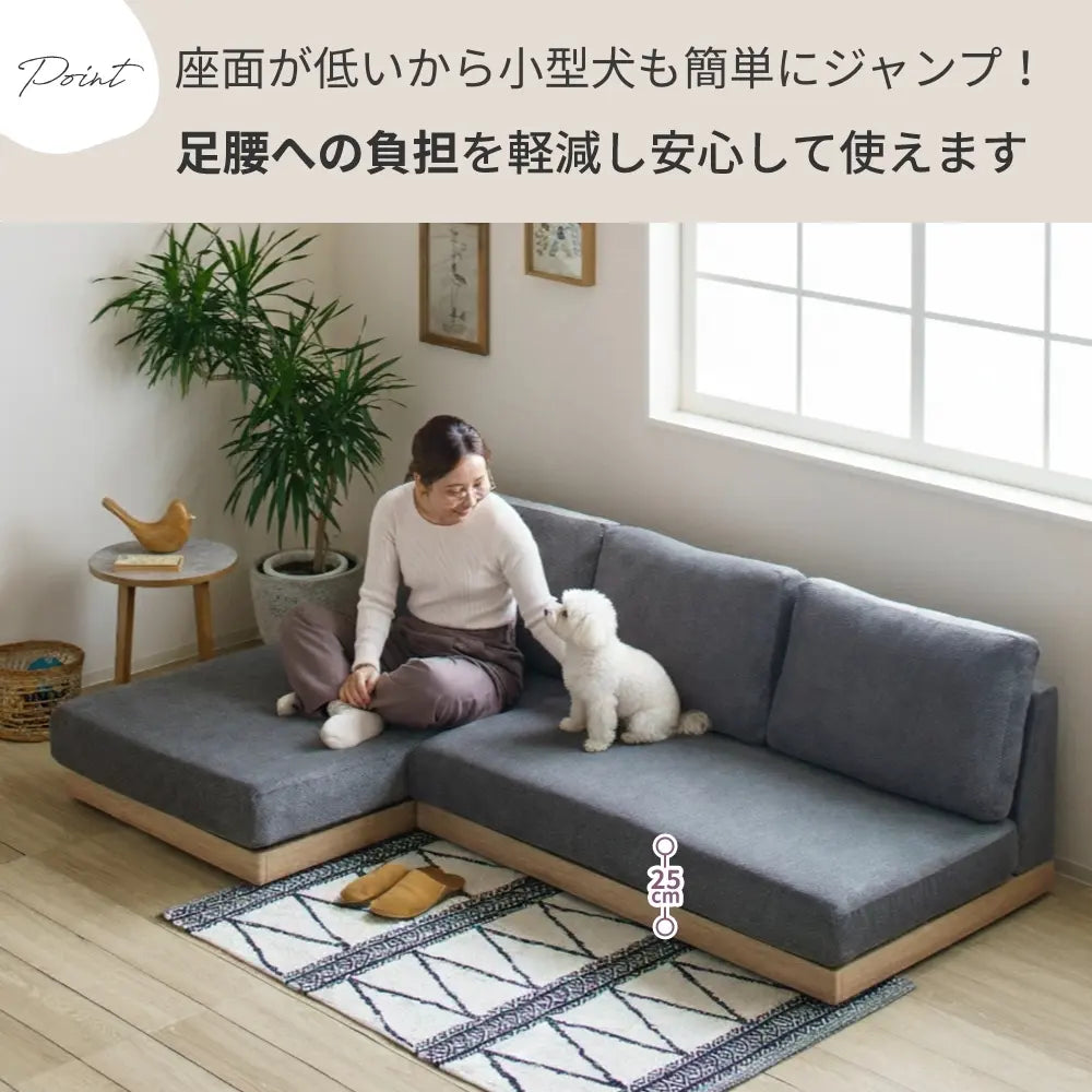 [208幅]小型犬や小さなお子様との暮らしにもおすすめ。ゆったりくつろげるローソファ。