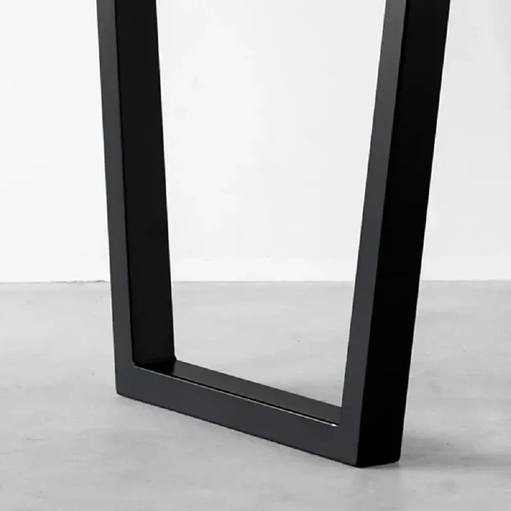 【150cm幅】天然オーク無垢材×スチール脚 ウレタン塗装ダイニングテーブル ２色展開