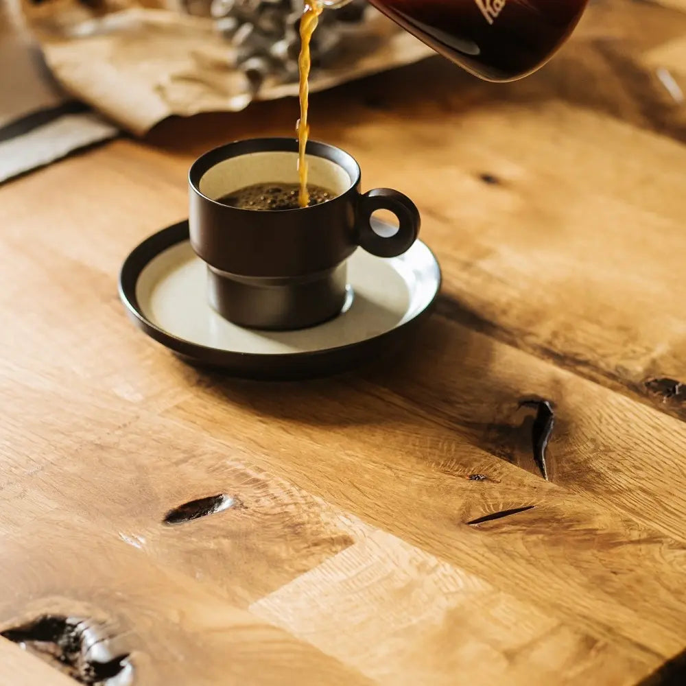 【150cm幅】天然オーク無垢材×スチール脚 ウレタン塗装ダイニングテーブル ２色展開