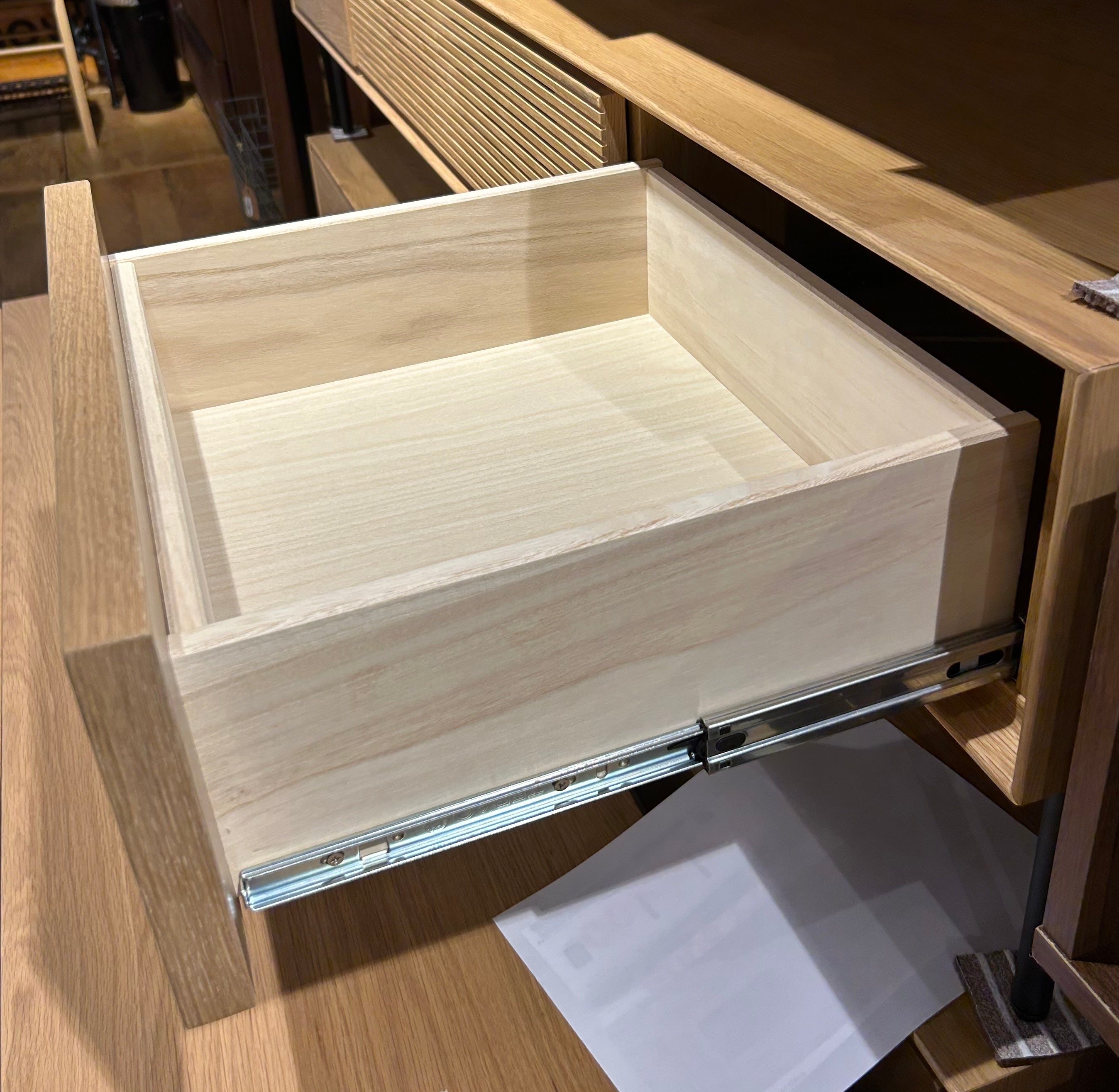 ★訳あり特価[180cm幅] ＴＶボード オーク突板 すっきりデザイン