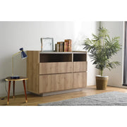 [80cm幅][120cm幅]北欧風リビングチェスト　グレージュ×ナチュラル　日本製