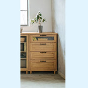 [60cm幅]ナチュラルな木目調 レトロな雰囲気のコンパクトチェスト【お客様組立】
