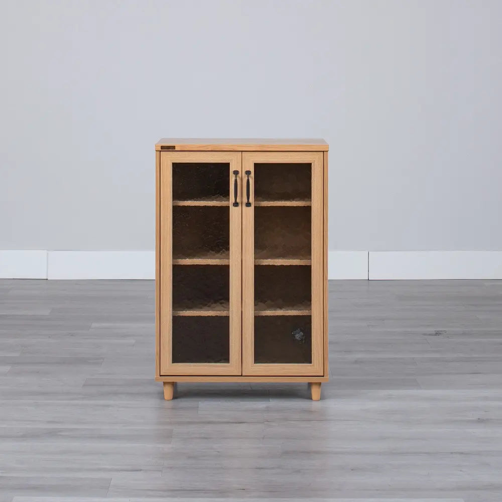 [60cm幅]ナチュラルな木目調 レトロな雰囲気のキャビネット【お客様組立】