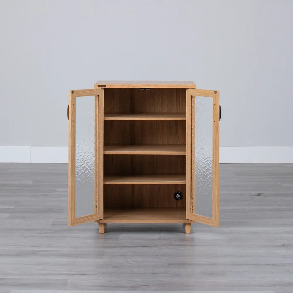 [60cm幅]ナチュラルな木目調 レトロな雰囲気のキャビネット【お客様組立】