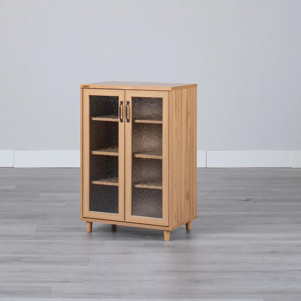 [60cm幅]ナチュラルな木目調 レトロな雰囲気のキャビネット【お客様組立】