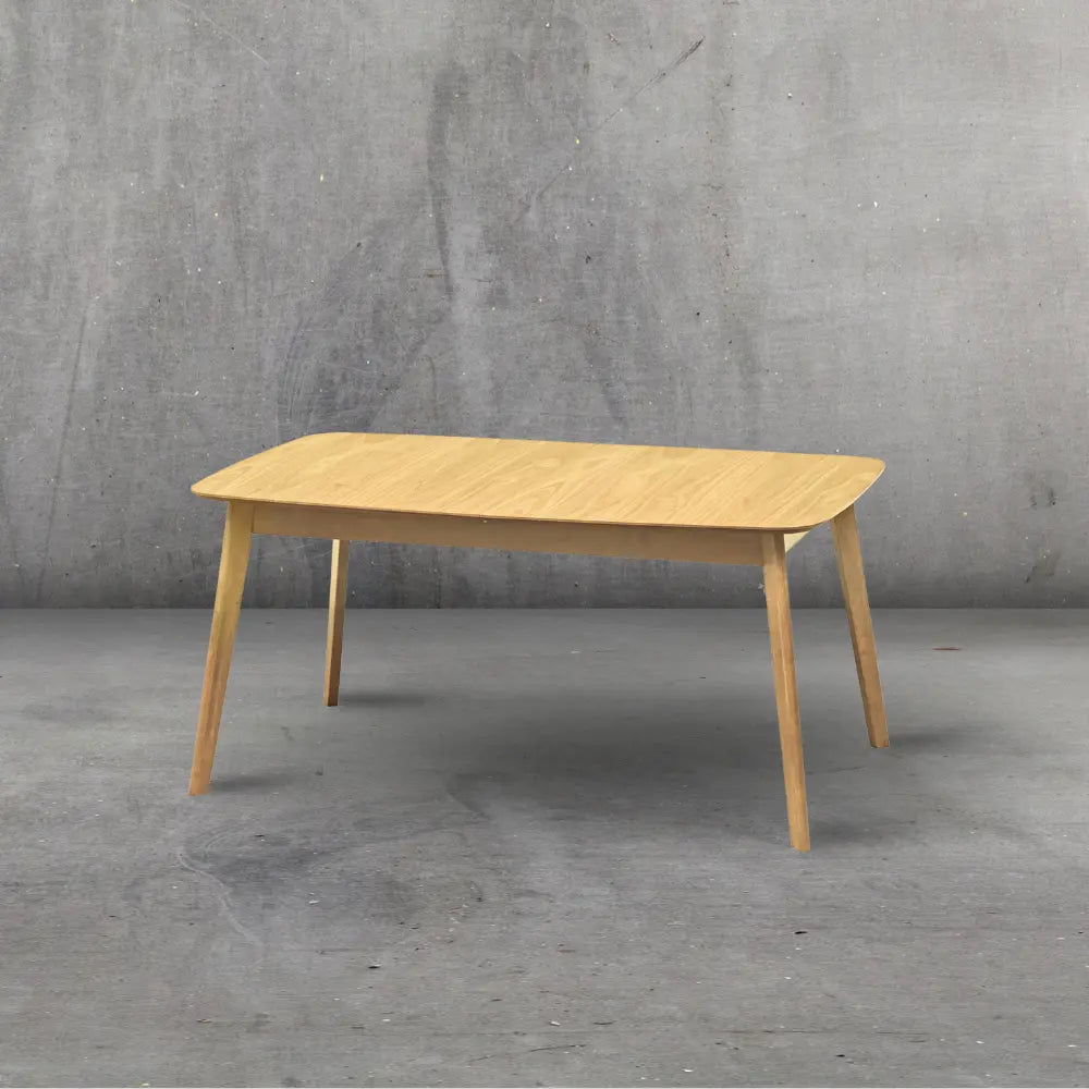 [150〜190cm幅]伸長式ダイニングテーブル オーク突板のナチュラルな木目 北欧テイスト 4～6人掛け対応