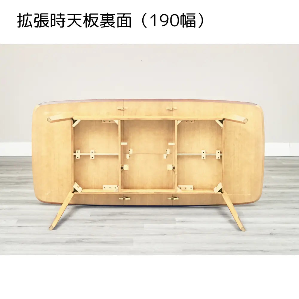 [150〜190cm幅]伸長式ダイニングテーブル オーク突板のナチュラルな木目 北欧テイスト 4～6人掛け対応