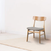 [49cm幅]食堂椅子 北欧風 ナチュラル ファブリック座面 アイボリーベージュ