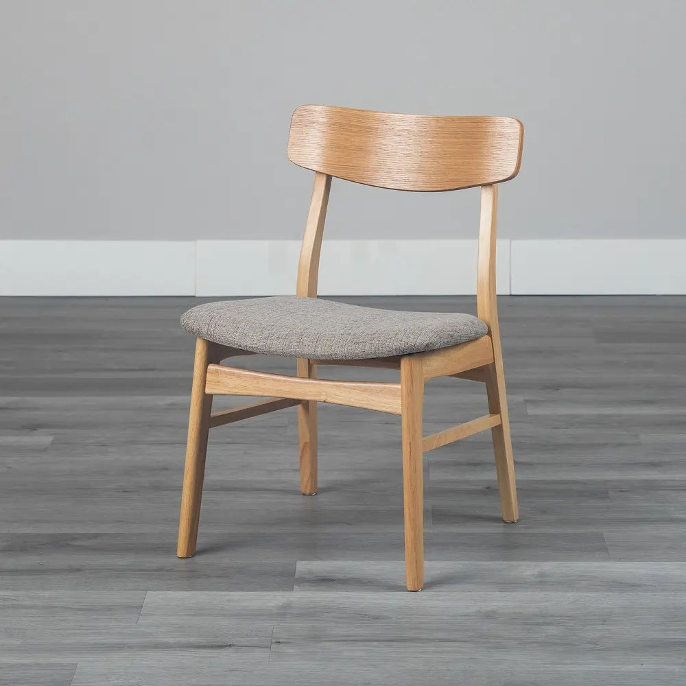 [49cm幅]食堂椅子 北欧風 ナチュラル ファブリック座面 アイボリーベージュ