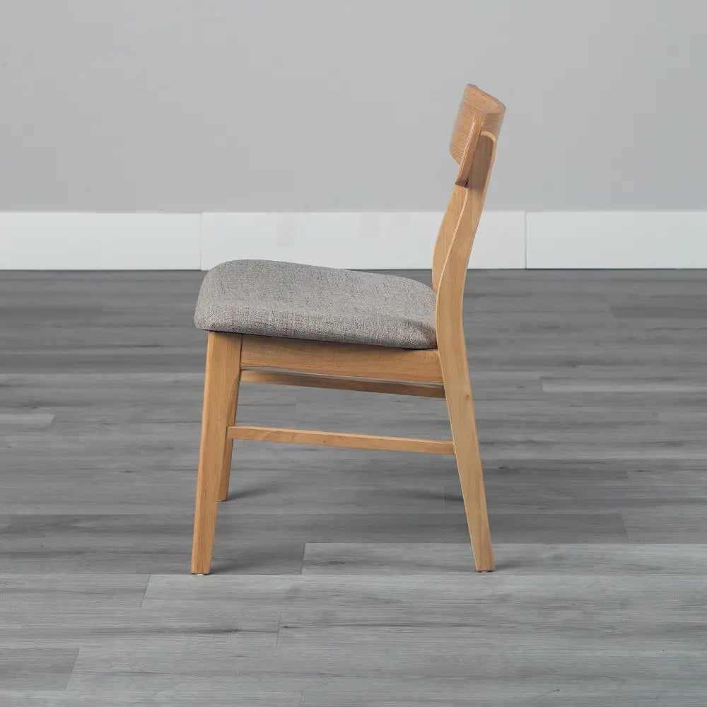 [49cm幅]食堂椅子 北欧風 ナチュラル ファブリック座面 アイボリーベージュ