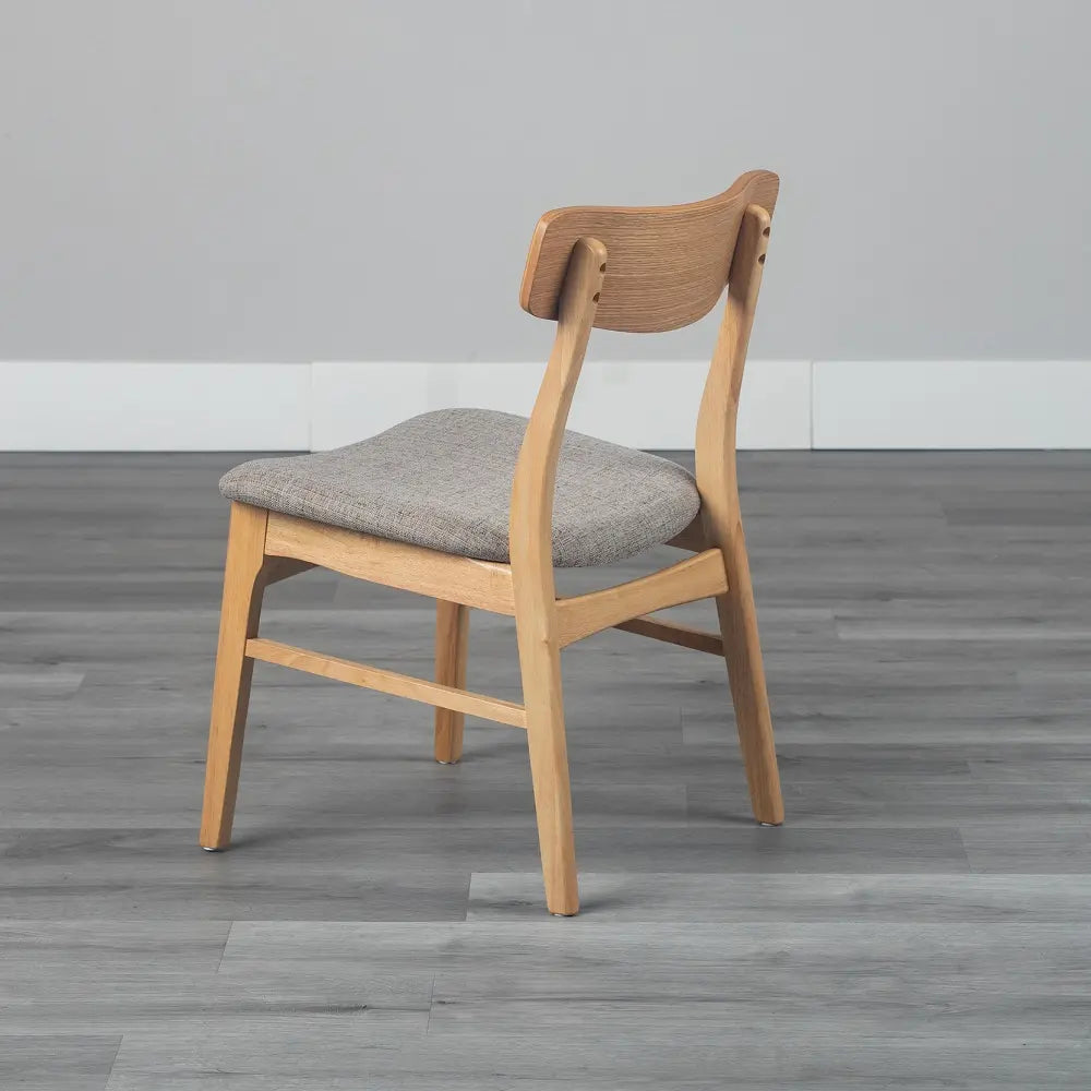 [49cm幅]食堂椅子 北欧風 ナチュラル ファブリック座面 アイボリーベージュ