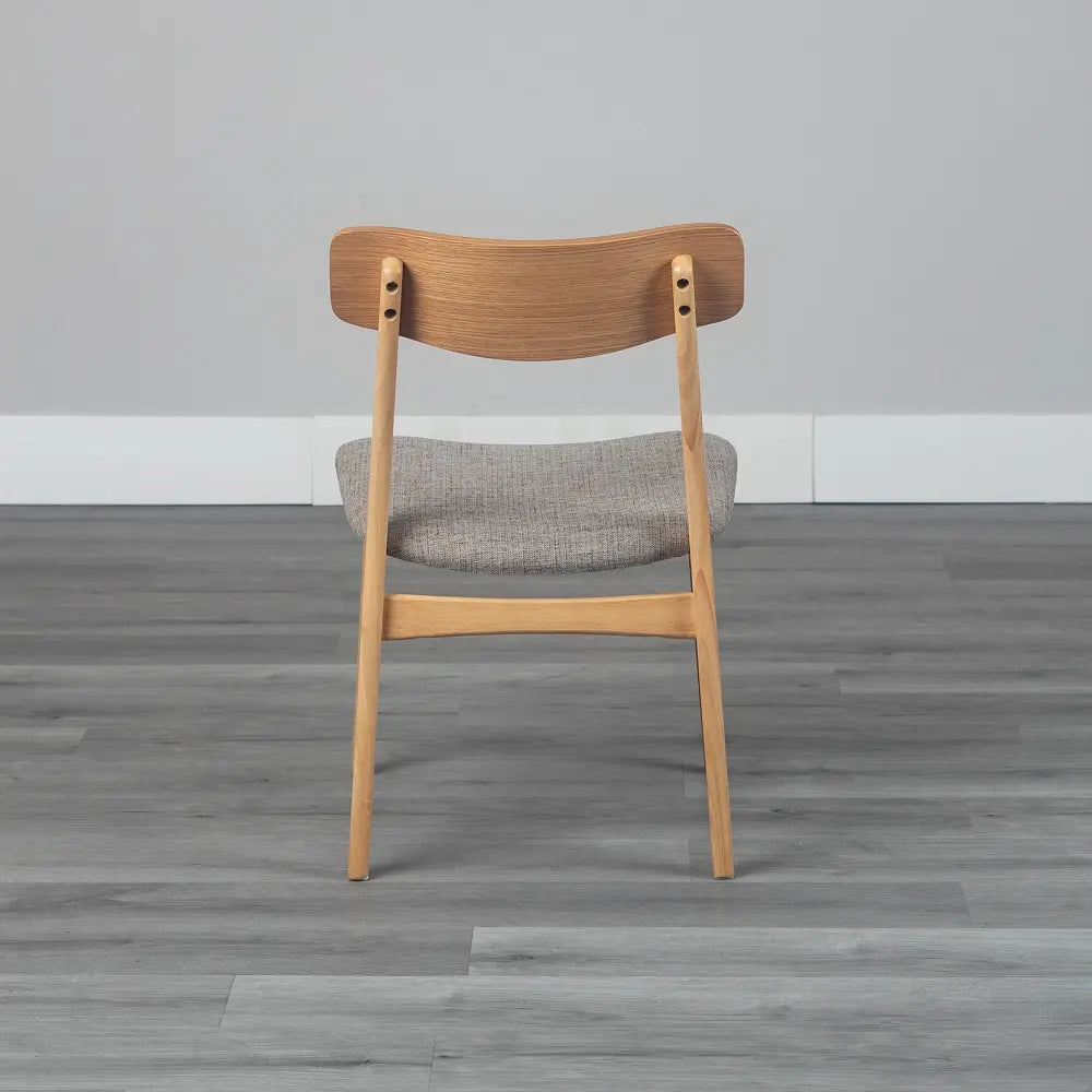 [49cm幅]食堂椅子 北欧風 ナチュラル ファブリック座面 アイボリーベージュ