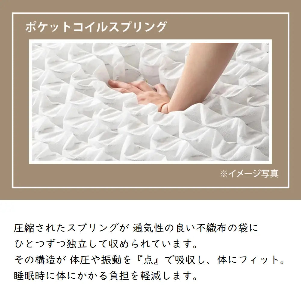 [シングル][セミダブル]コンパクトに届いて、すぐ使える。３ゾーン構造の圧縮ポケットコイルマットレス